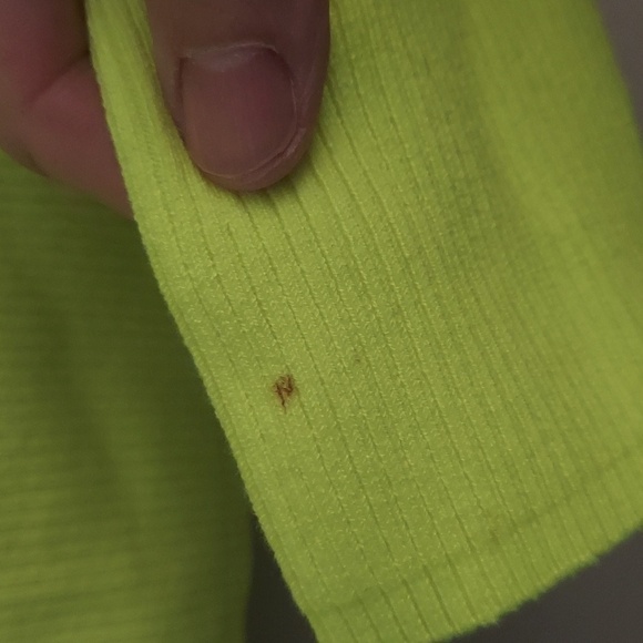 BAR III Neon Yellow Long Sleeve Mockneck Cutout Cropped Ribbed Top - Picture 10 of 11